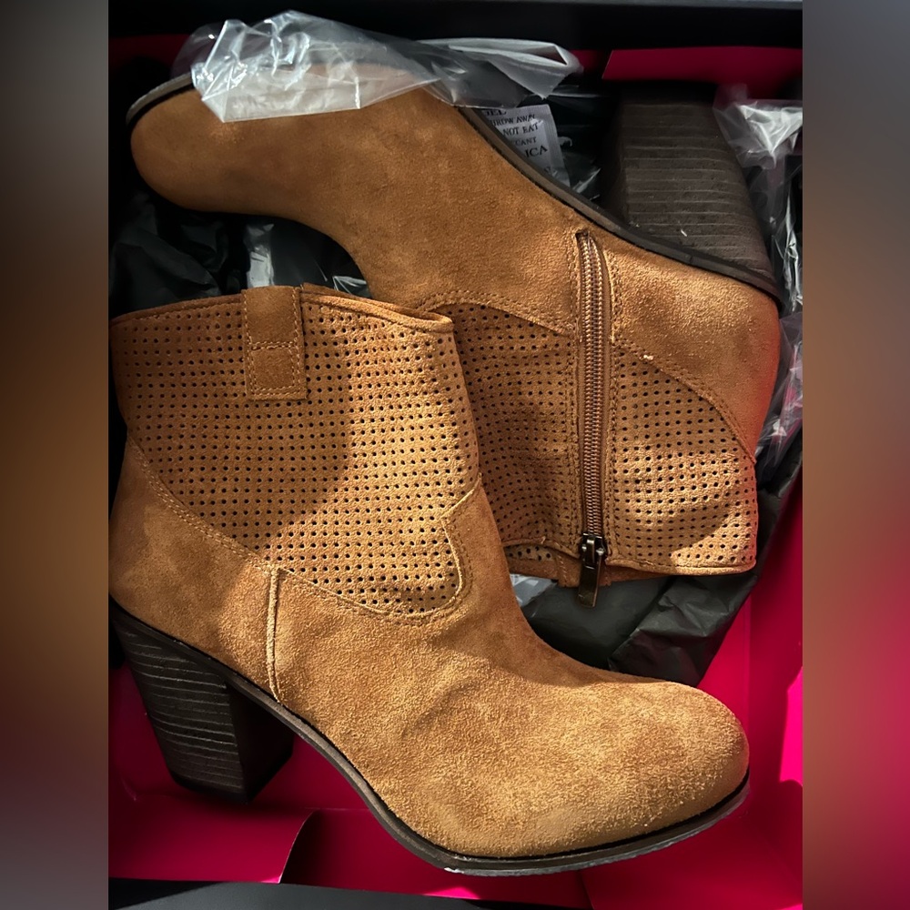 Vince Camuto Tan Suede Ankle Boots